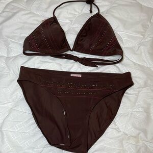 Xhilaration Bikini Top S Bottom M Brown